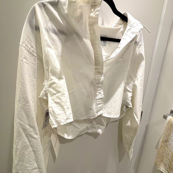 Aritzia cropped collared white shirt - Picture 4 of 6